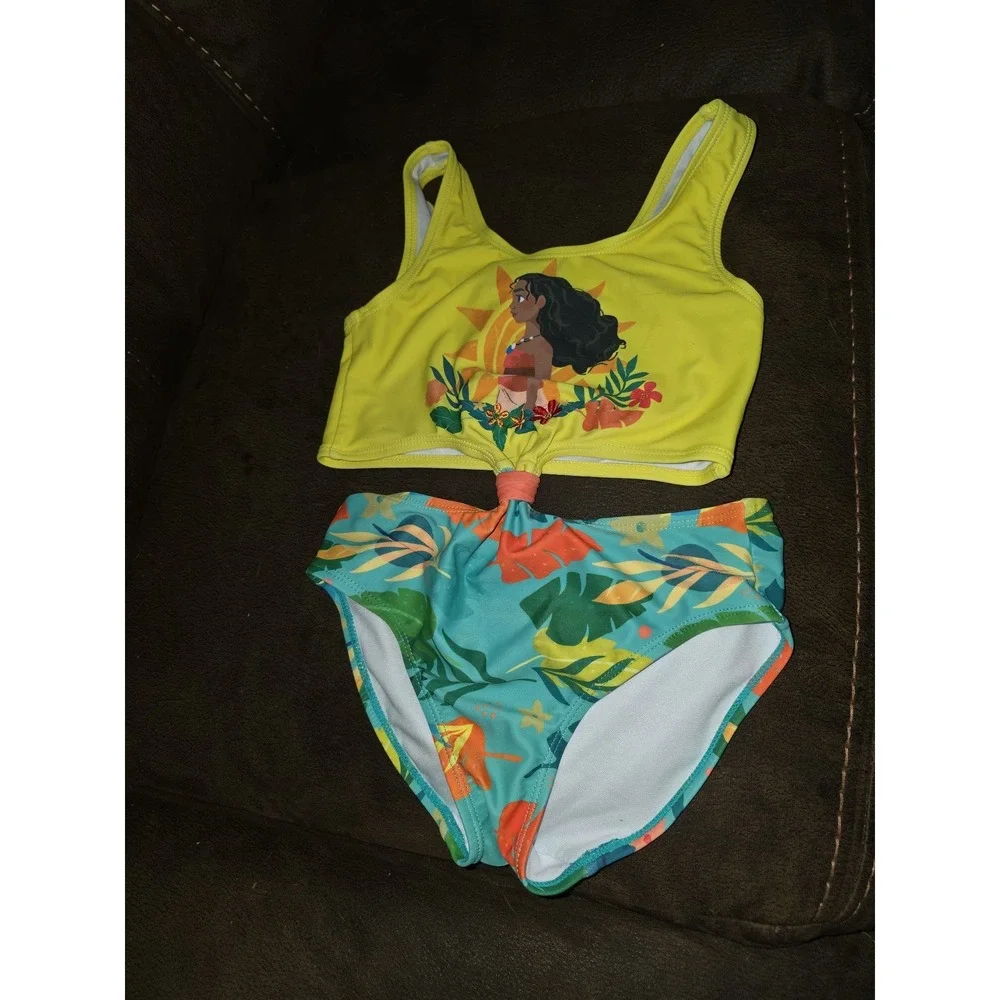 Disney moana floral‎ bathing suit swim size 7 8